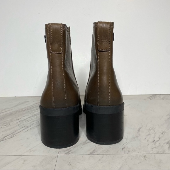 New! Naturalizer Emmy Brown Leather Square Toe Bootie 7W - Picture 3 of 15